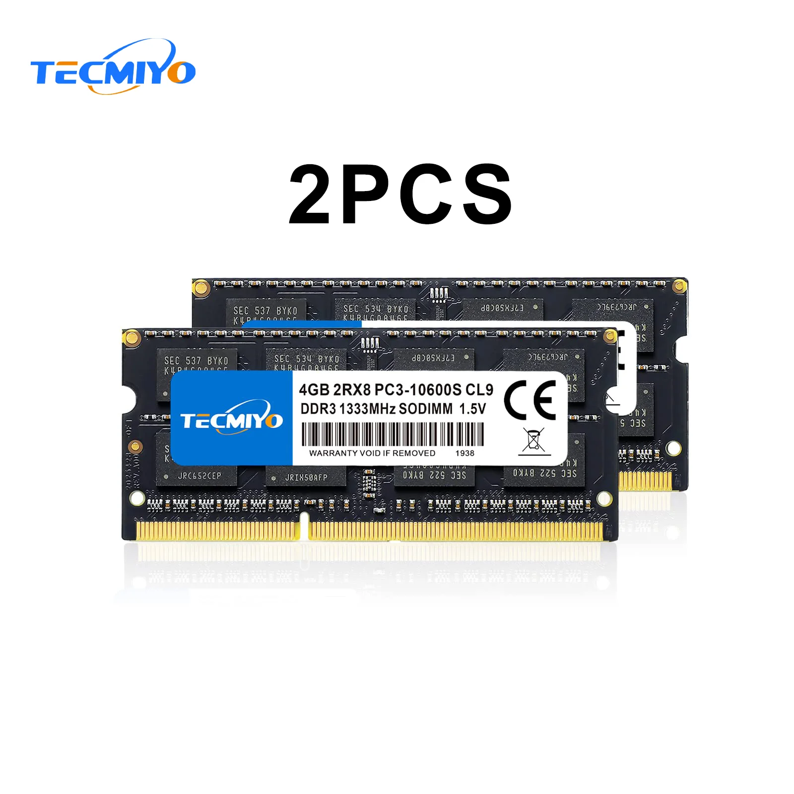 TECMIYO SODIMM Ʈ ޸ RAM, DDR3 1.5V PC3-10600S,  ECC , 2x4GB, 1333 MHz